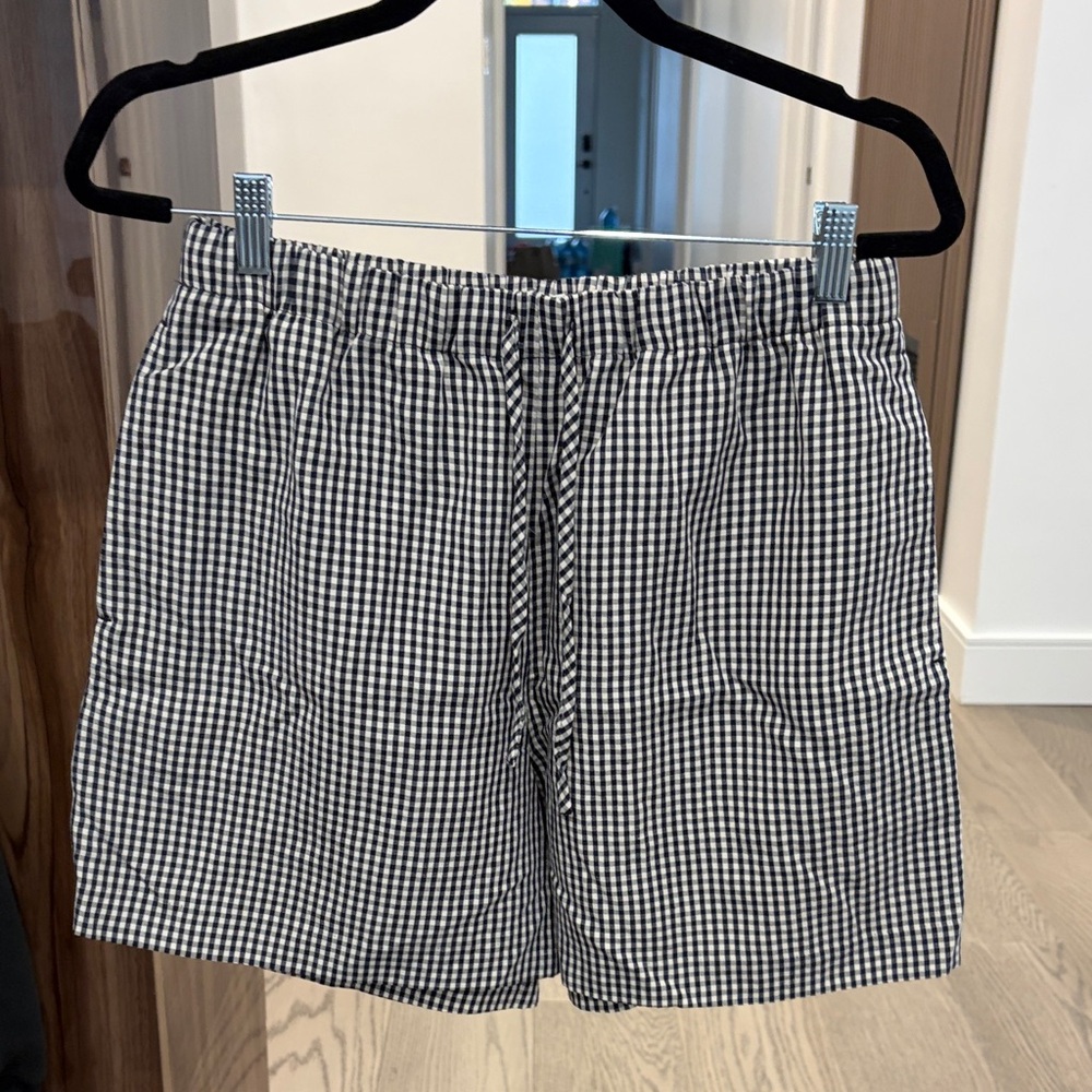Wilfred Black and White Gingham Lodge shorts